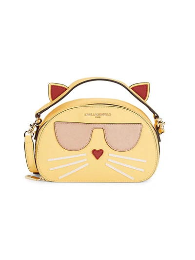 Shop Karl Lagerfeld Women's Maybelle Choupette Cat Top-handle Bag In Black Gold