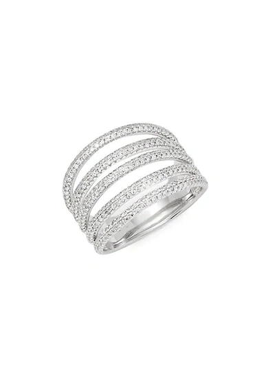 Shop Saks Fifth Avenue Diamond And 14k White Gold Midi Ring