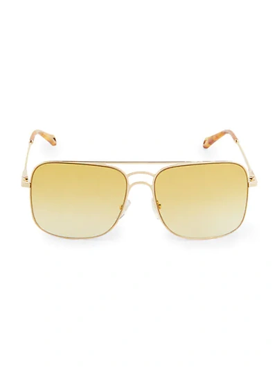 Shop Chloé 58mm Aviator Sunglasses In Gold Petrol