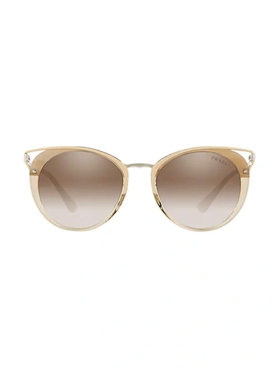 Shop Prada Catwalk 54mm Mirrored Phantos Sunglasses In Striped Beige