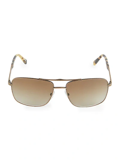 Shop Ermenegildo Zegna 59mm Square Aviator Sunglasses In Brown