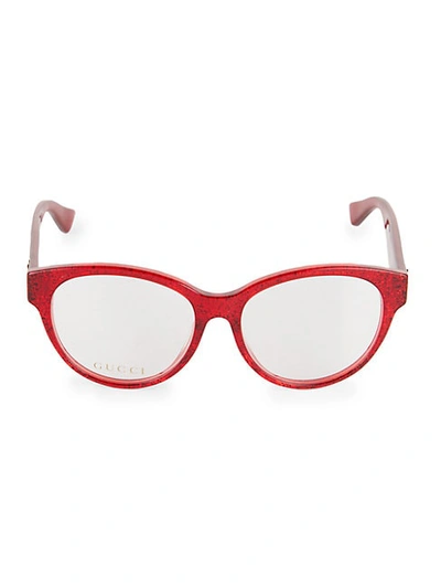 Shop Gucci 54mm Cat Eye Optical Glasses In Red