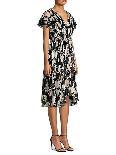 Shop Jason Wu Collection Fit & Flare Floral Silk Dress In Ballet