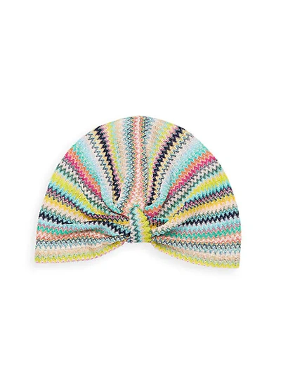 Shop Missoni Colorful Knit Turban Headband In Green Multi