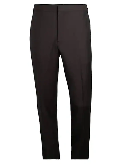 Shop Burberry Soho Wool & Mohair Trousers In Oxblood