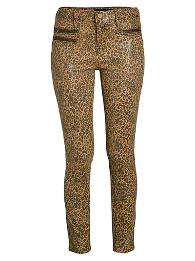 Shop Etienne Marcel Leopard Skinny Jeans In Camel Tan