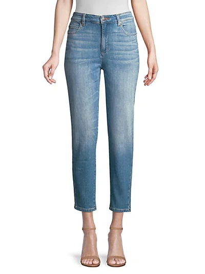 Shop Eileen Fisher High-waist Tapered Jeans In So Blue