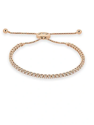 Shop Saks Fifth Avenue Diamond And 14k Rose Gold Adjustable Bracelet