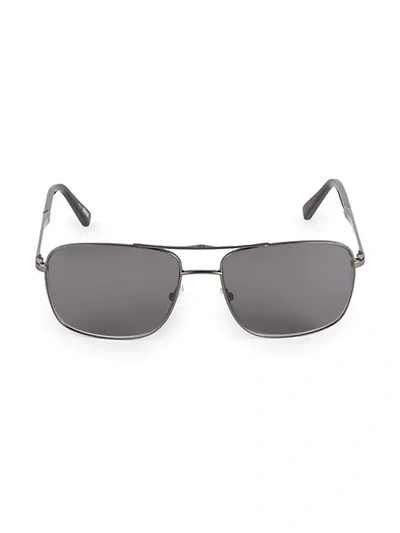 Shop Ermenegildo Zegna Ez 59mm Square Aviator Sunglasses In Grey
