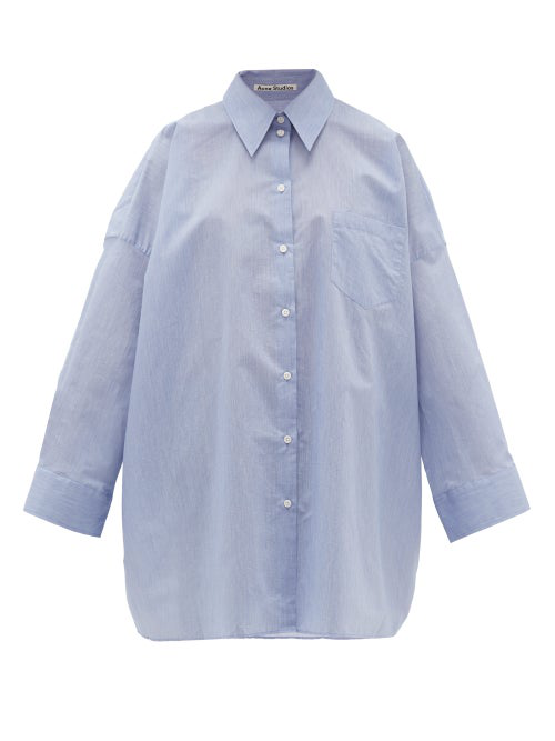 Acne Studios Oversized Cotton-blend Poplin Shirt In Blue | ModeSens