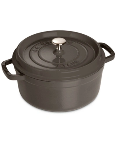 Shop Staub Enameled Cast Iron 4-qt. Round Cocotte In Matte Black