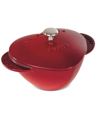 Shop Staub 1.75-qt. Heart Cocotte In Red