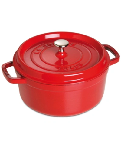 Staub 5.5-qt. Cast Iron Round Cocotte In Cherry