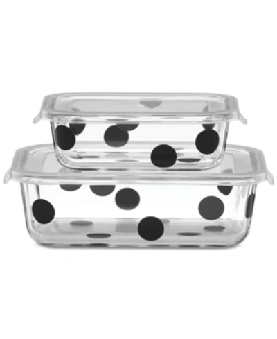 Shop Kate Spade All In Good Taste Deco Dot 2-container Storage Set In White