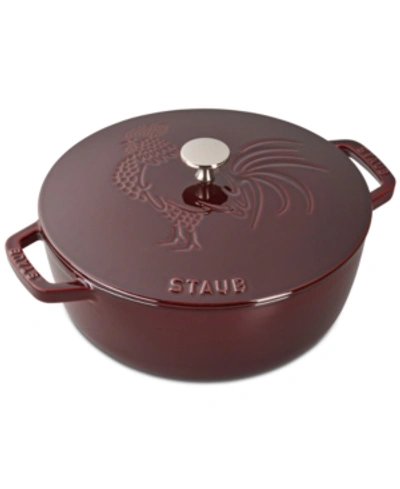 Shop Staub Cast Iron 3.75-qt Essential French Oven & Rooster Lid In Red