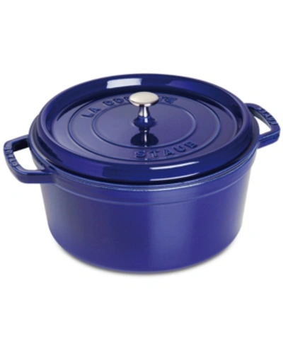 Shop Staub Cast Iron 9-qt. Round Cocotte In Dk Blue