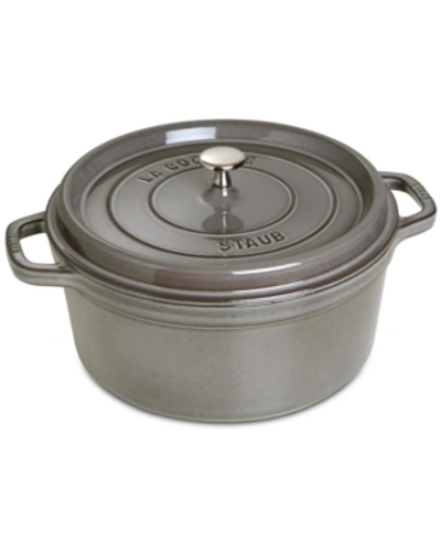 Shop Staub Enameled Cast Iron 5.5-qt. Round Cocotte In Grey