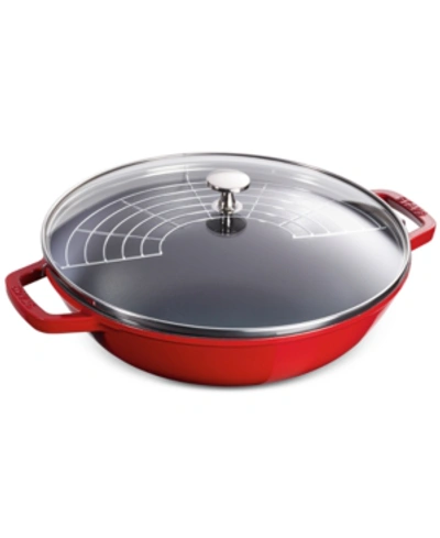 Shop Staub Enameled Cast Iron 4.5-qt. Perfect Pan With Lid In Cherry