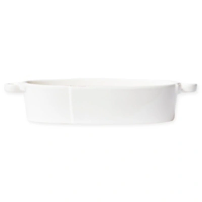 Shop Vietri Lastra Collection Handled Oval Baker In Linen