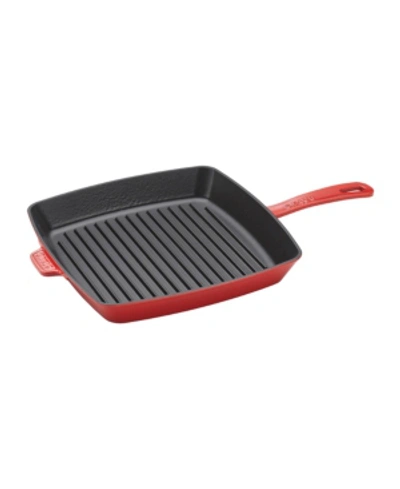 Shop Staub Cast Iron 12" Square Grill Pan In Cherry