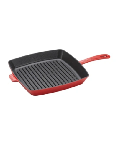 Shop Staub Cast Iron 10" Square Grill Pan In Cherry