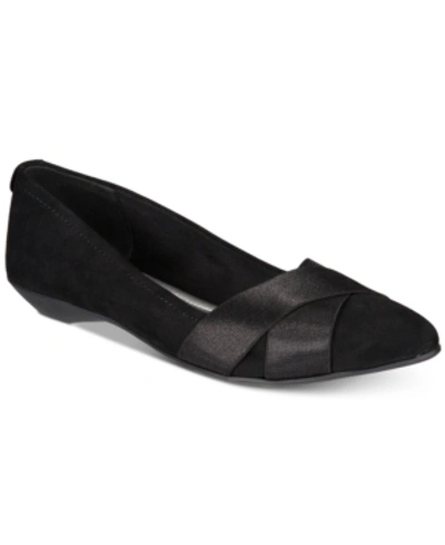 Shop Anne Klein Oalise Pointed Toe Flats In Black