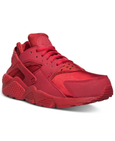 Shop Nike Women's Air Huarache Run Running Sneakers From Finish Line In Gym Red