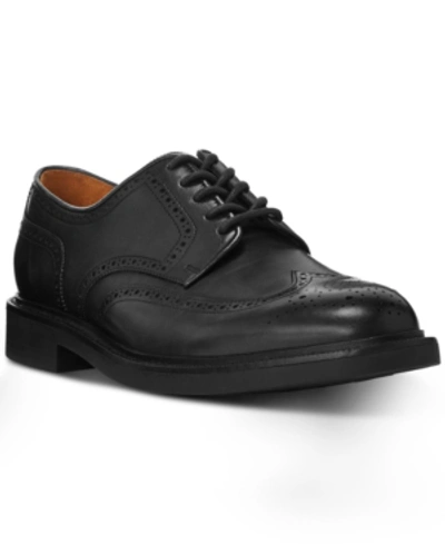 Shop Polo Ralph Lauren Men's Asher Wingtip Oxfords Men's Shoes In Black