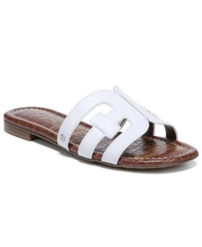 Shop Sam Edelman Women's Bay Slip-on Flat Sandals In Bright White Leather