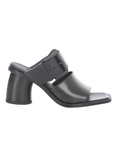 Shop Ann Demeulemeester Black Leather Sandals