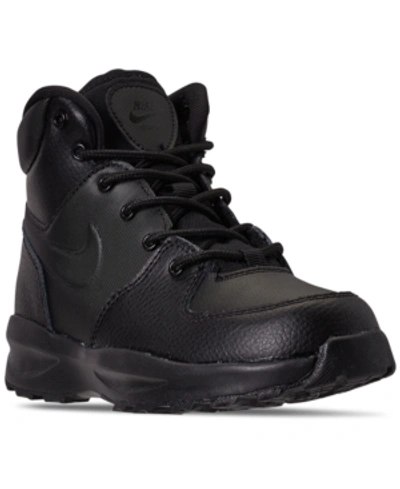 Shop Nike Little Kids Manoa Leather Boots From Finish Line In Black