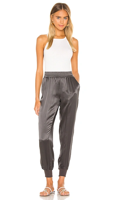 Cami Nyc The Sadie Silk-charmeuse Track Pants In Iron