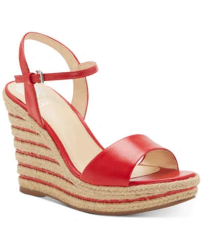 Shop Vince Camuto Women's Marybell Wedges Women's Shoes In Pop Red