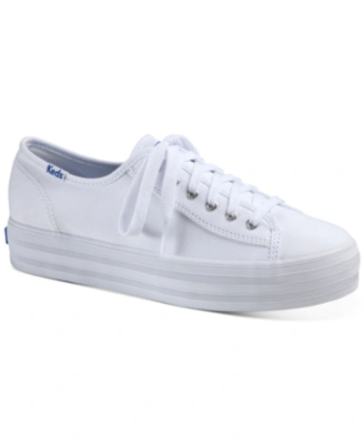 Shop Keds Women's Triple Kick Canvas Sneakers From Finish Line In White