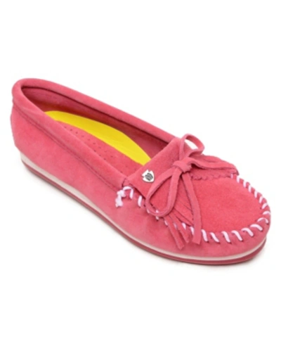Shop Minnetonka Kilty Plus Moccasin Women's Shoes In Pink