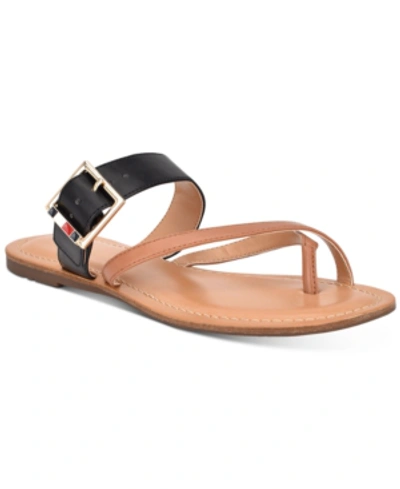Shop Tommy Hilfiger Lahyla Toe-loop Sandals, Created For Macy's Women's Shoes In Black Multi