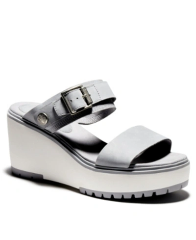 Shop Timberland Koralyn 2 Band Wedge Sandal Women's Shoes In Gray