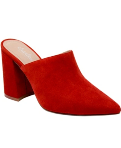 Shop Charles By Charles David Valiant Block-heel Mules Women's Shoes In Hot Red