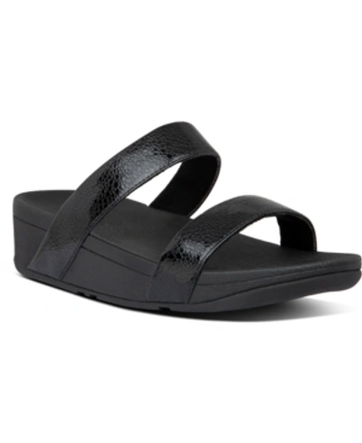 Shop Fitflop Lottie Bubble-embossed Sandals Women's Shoes In All Black