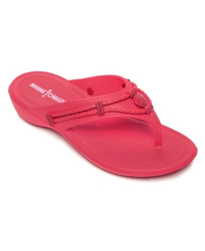 Shop Minnetonka Women's Silverthorne Prism Thong Sandals Women's Shoes In Cranberry