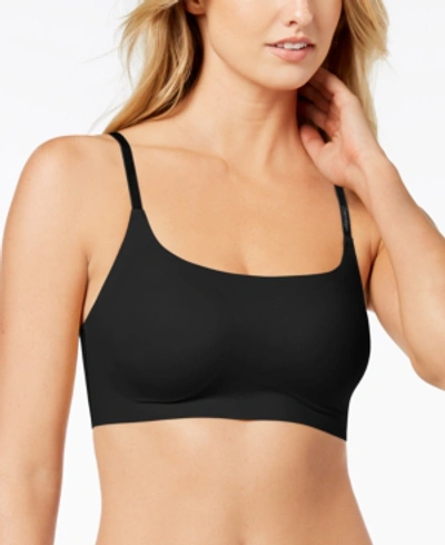 Shop Calvin Klein Invisibles Comfort Lightly Lined Retro Bralette Qf4783 In Black