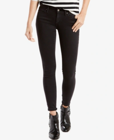Shop Levi's Women's 711 Stretchy Skinny Jeans In Long Length In Soft Black - Waterless