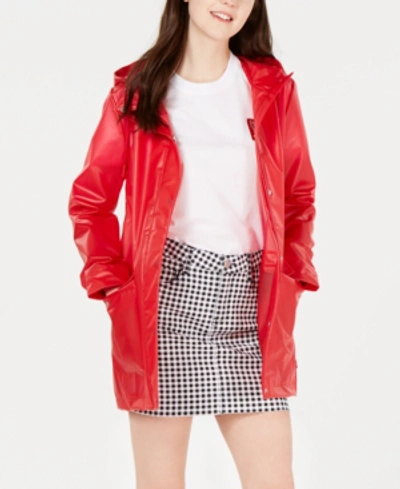 Shop Levi's Rain Swing Parka Jacket In Transparent Red