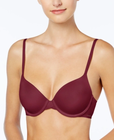 Shop Calvin Klein Perfectly Fit Full Coverage T-shirt Bra F3837 In Raspberry Jam