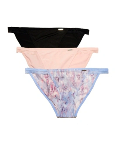 Shop Bcbgmaxazria 3 Pack Camo Print Micro And Lace Bikini Underwear In Multi