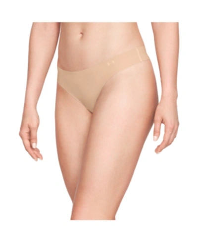 Shop Under Armour Women's Pure Stretch Thong 3pack In Nude