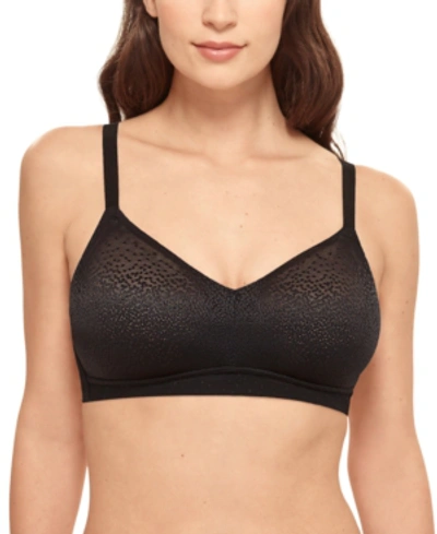 Wacoal Back Appeal Jacquard-print Underwired Stretch-woven Bra In Black