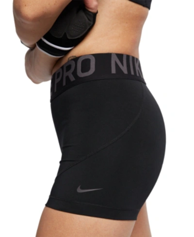 Shop Nike Women's Pro 3" Shorts In Black/thunder Grey