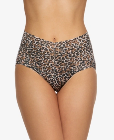 Shop Hanky Panky Women's High-waist Leopard-print Brief Underwear 2x2124 In Brown/black