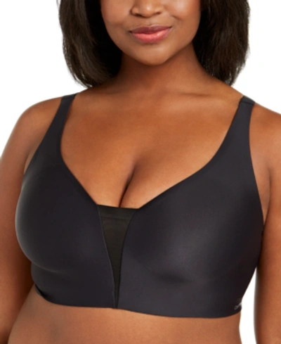 Shop Calvin Klein Women's Plus Size Invisibles Comfort Wirefree Unlined Bralette Qf5666 In Black